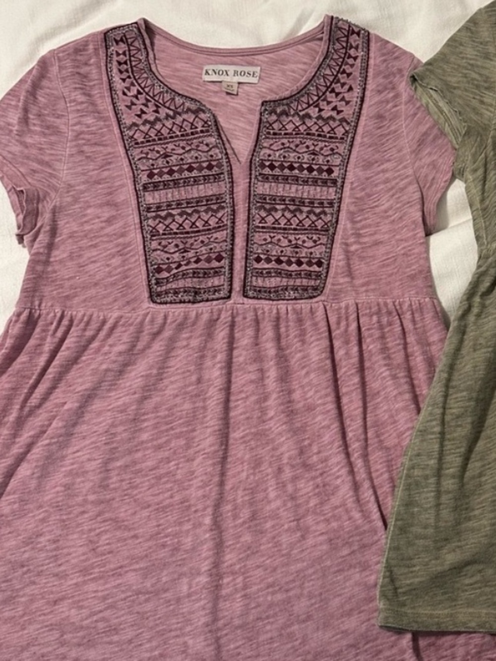 Knox Rose pink Embroidered Babydoll Top